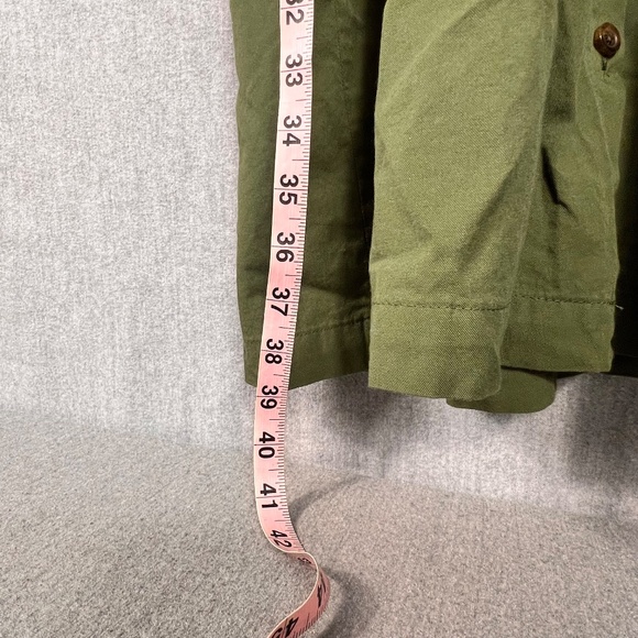 J. Crew Re-imagined Button Down Belted Shirt Dress 10 Hunter Green Transition - Picture 10 of 10